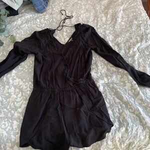 Express Black Long Sleeve Romper